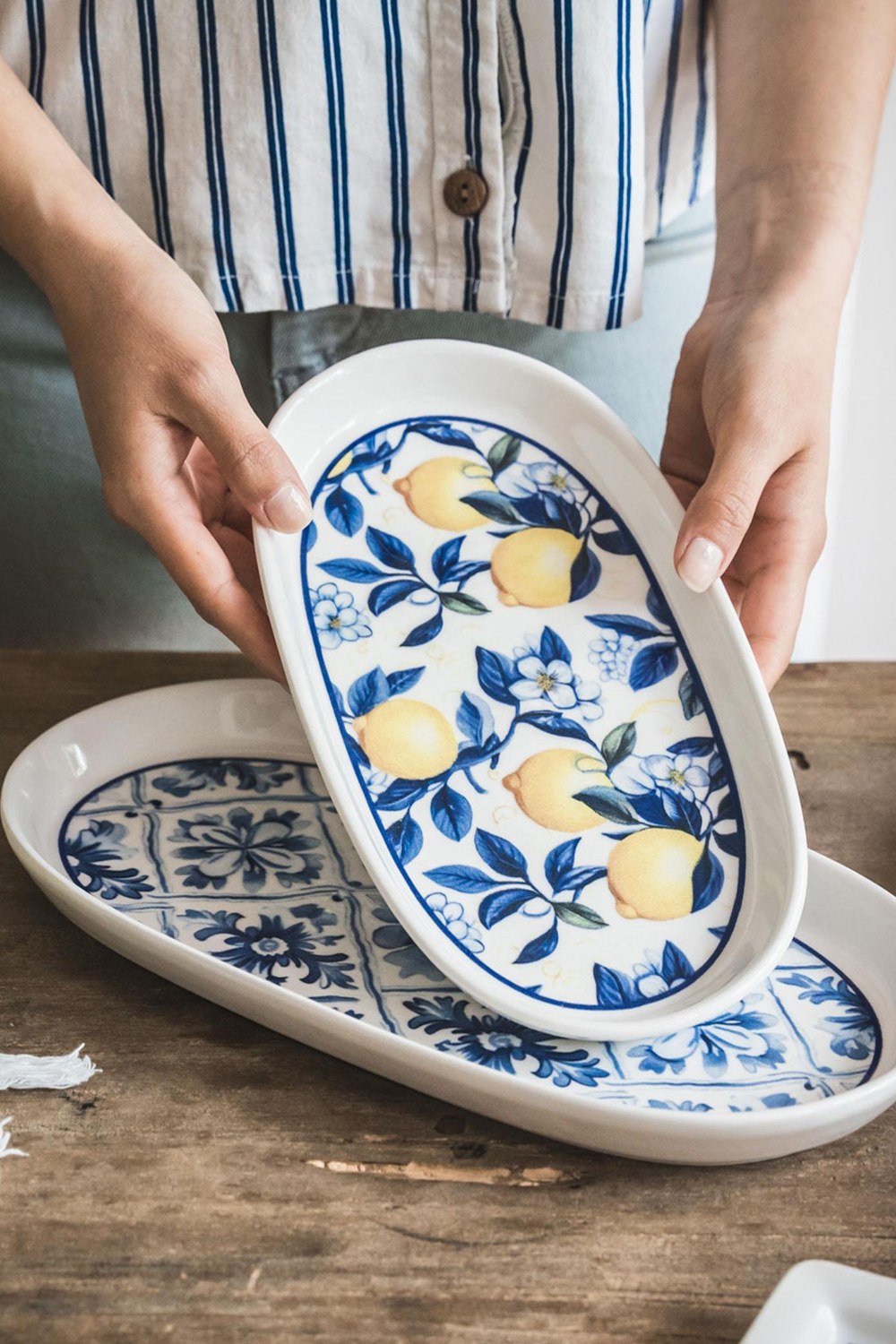 Odore Di Limone Oval Servis Tabağı 2'li, 23 × 14 Cm - 0