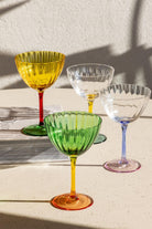 Ayaklı Cam Dondurma Kasesi, Sarı & Yeşil, 280 Ml - 2