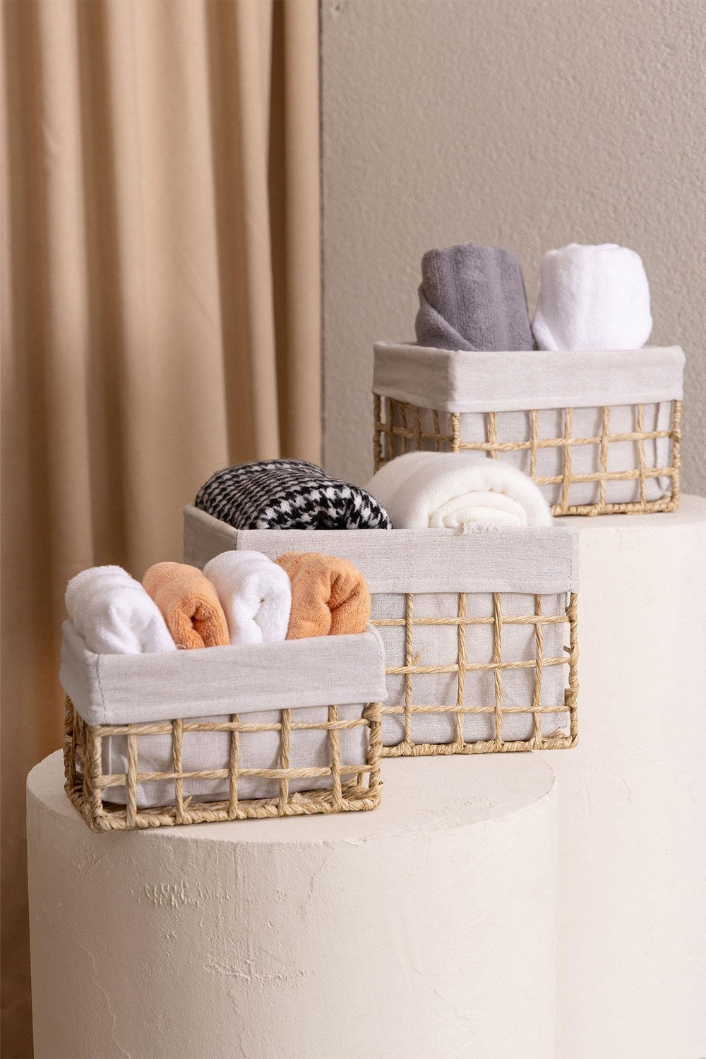 Braid Hasır Organizer Sepet, Naturel, 22 × 14 × 13 Cm - 1
