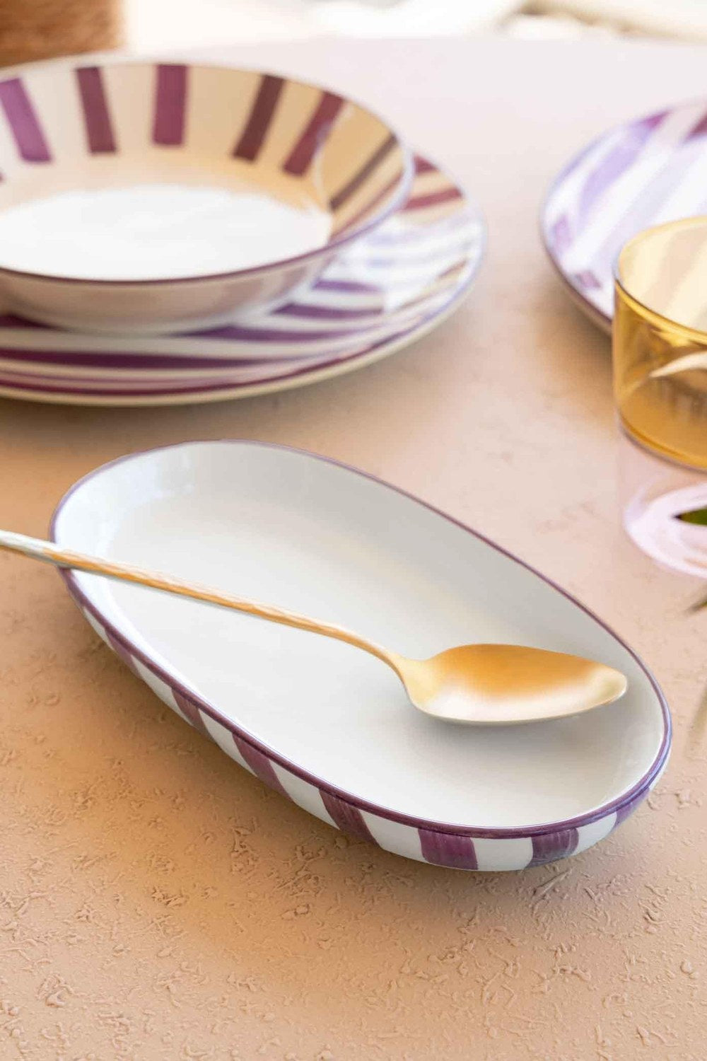 Joy Oval Servis Tabağı 2'li Set, Mor, 17 × 30 × 4 Cm - 2