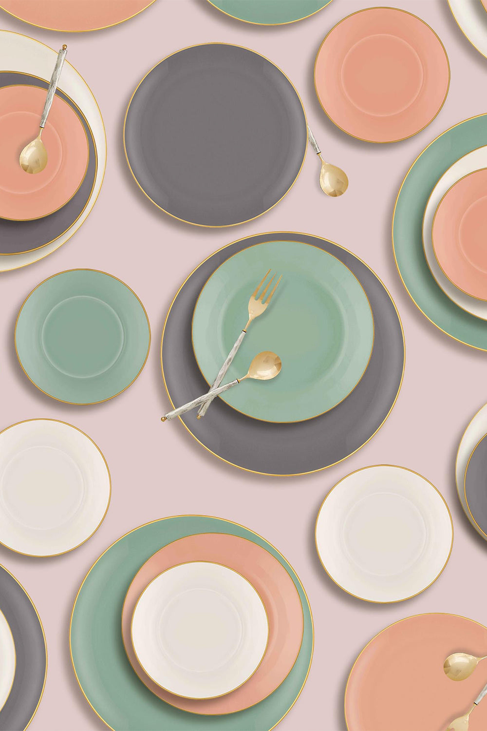 Basic Pasta Tabağı 6'lı Set, Somon Pembe, 19 Cm - 0