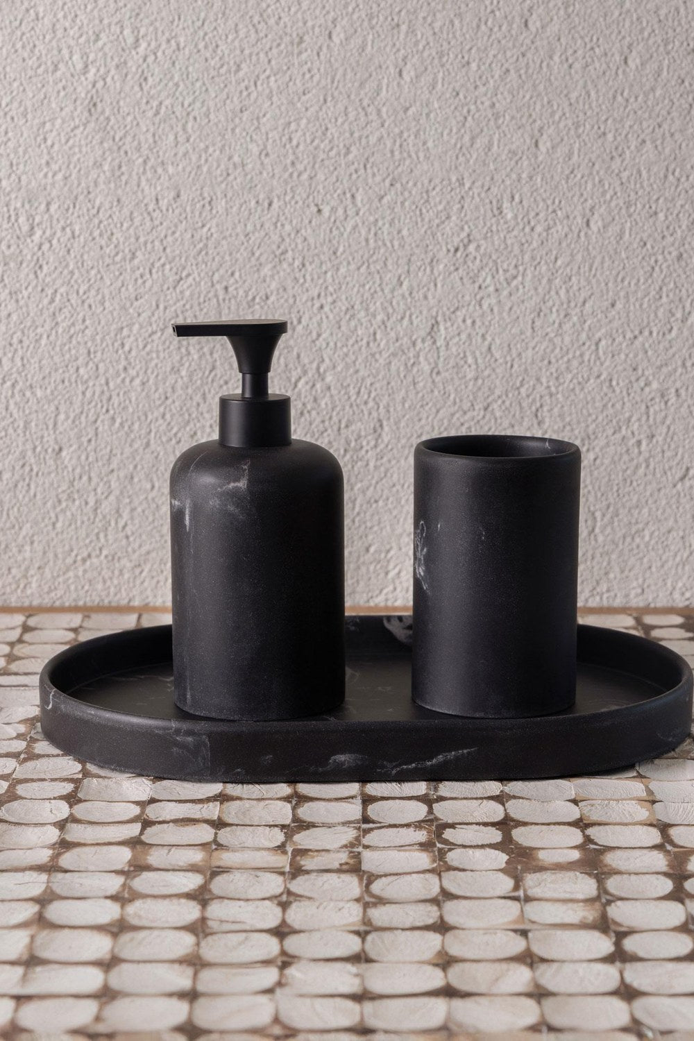 Marble Banyo Seti, Siyah, 3 Parça - 3