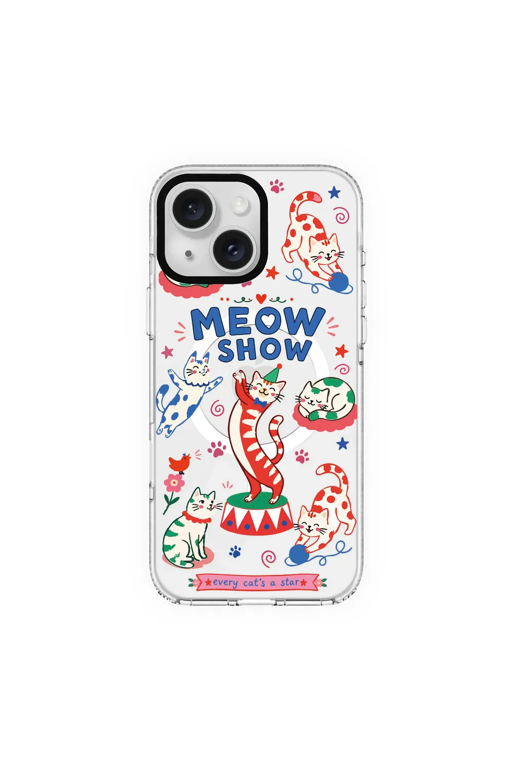 Meow Show Clear Kılıf Magsafe Özellikli - Iphone 15 Plus - 0
