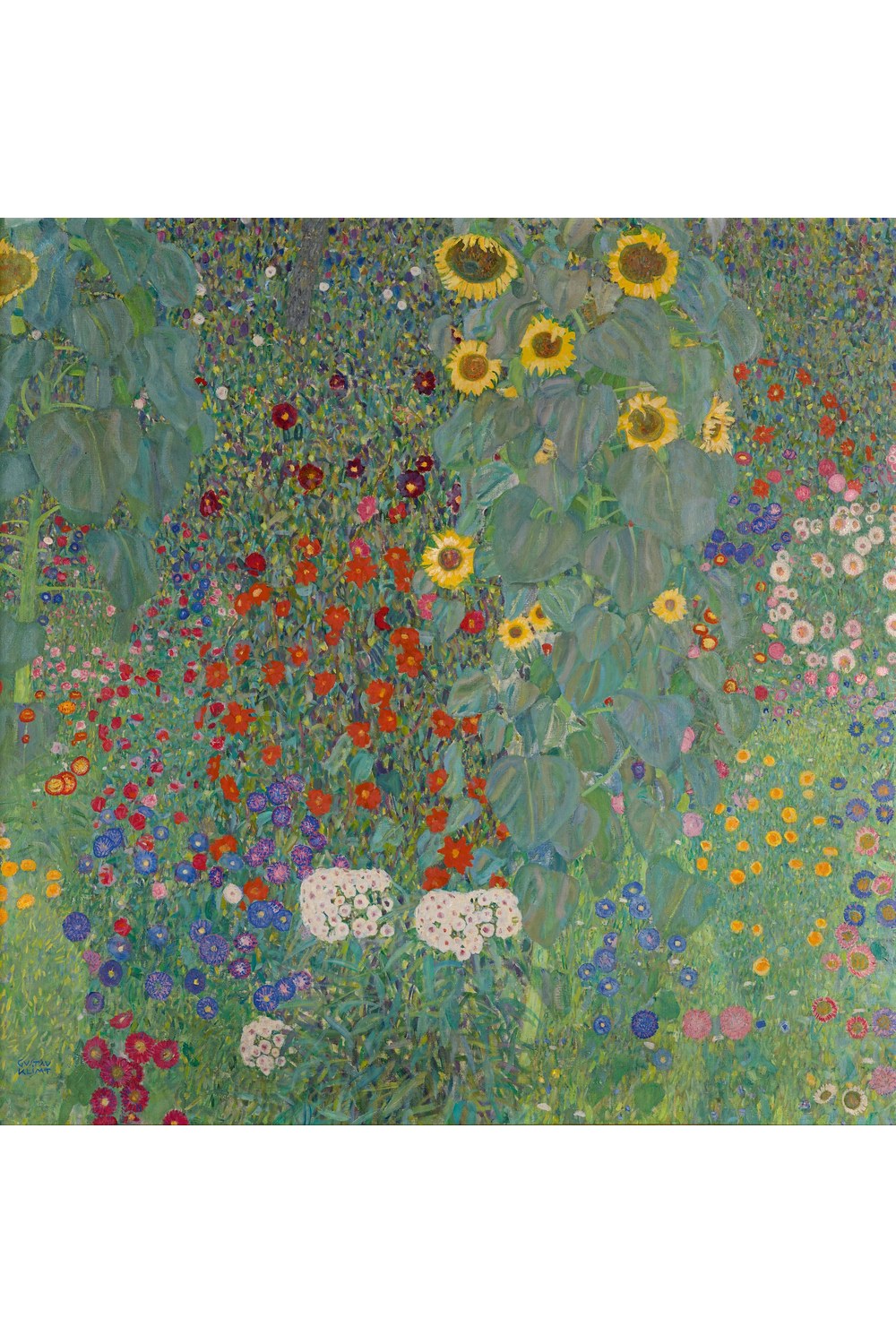Gustav Klimt - Ayçiçekli Kır Evi Bahçesi - 1