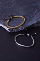 Hematit Taşlı Ayarlanabilir Bileklik, Gold - 3