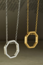 Sekizgen Detaylı Kolye, Gold - 2