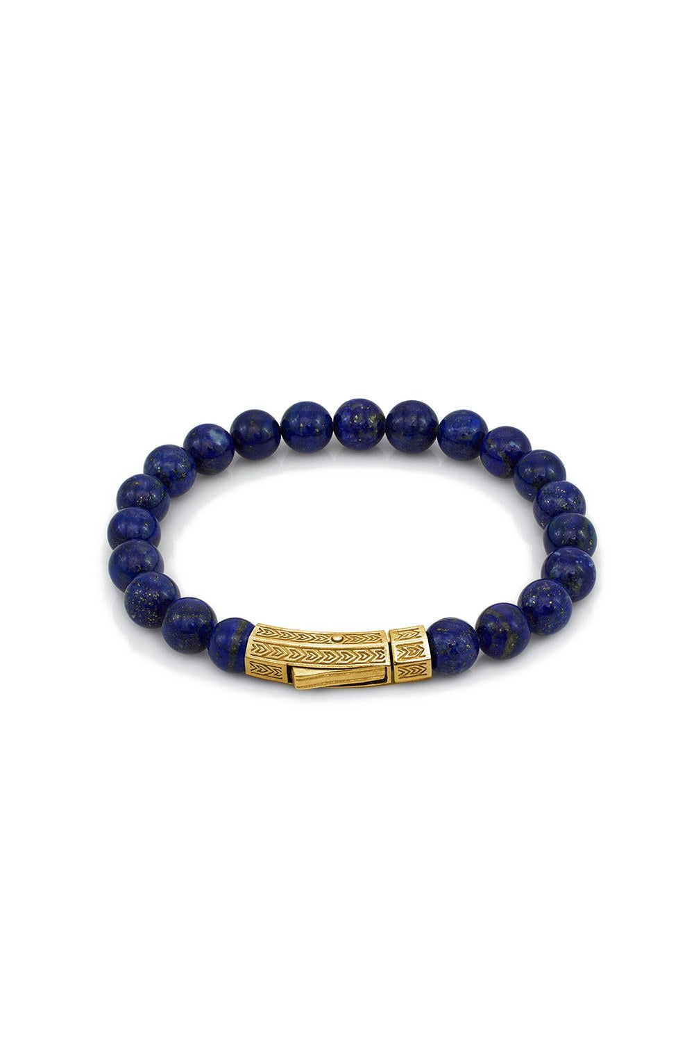Lapis Lazuli Taşlı Kalın Bileklik, Gold - 0