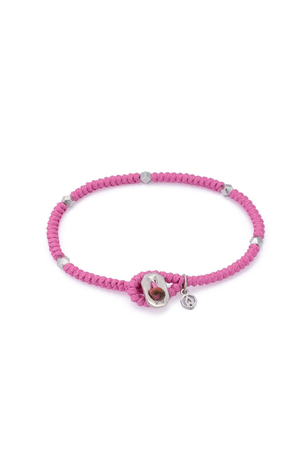 Yılan Düğüm Bileklik, Pembe - Gümüş - 1