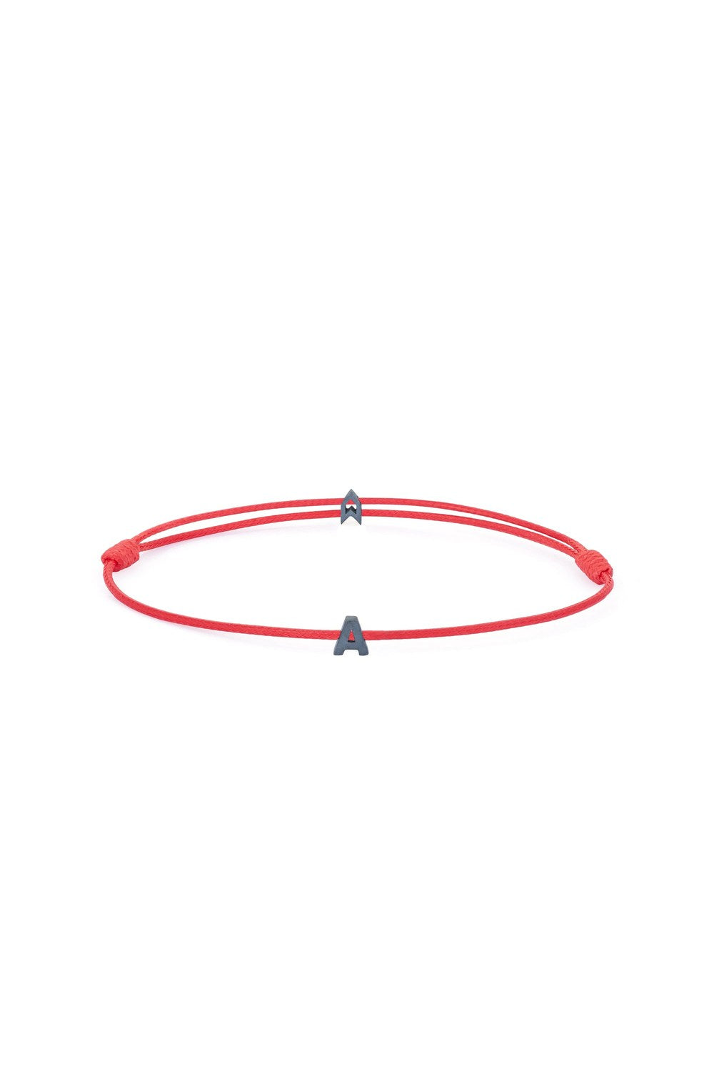 Harf Detaylı Ayarlanabilir Bileklik, Kırmızı - Oksitli - 0
