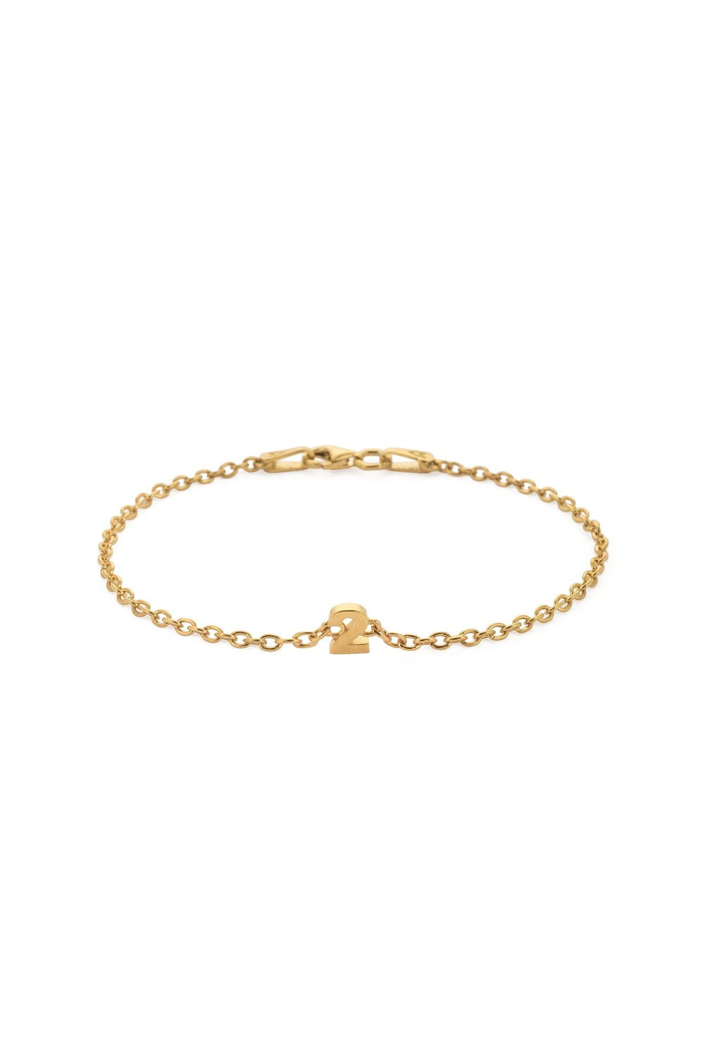 Rakam Detaylı Zincir Bileklik, Gold - 7