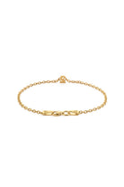 Rakam Detaylı Zincir Bileklik, Gold - 8