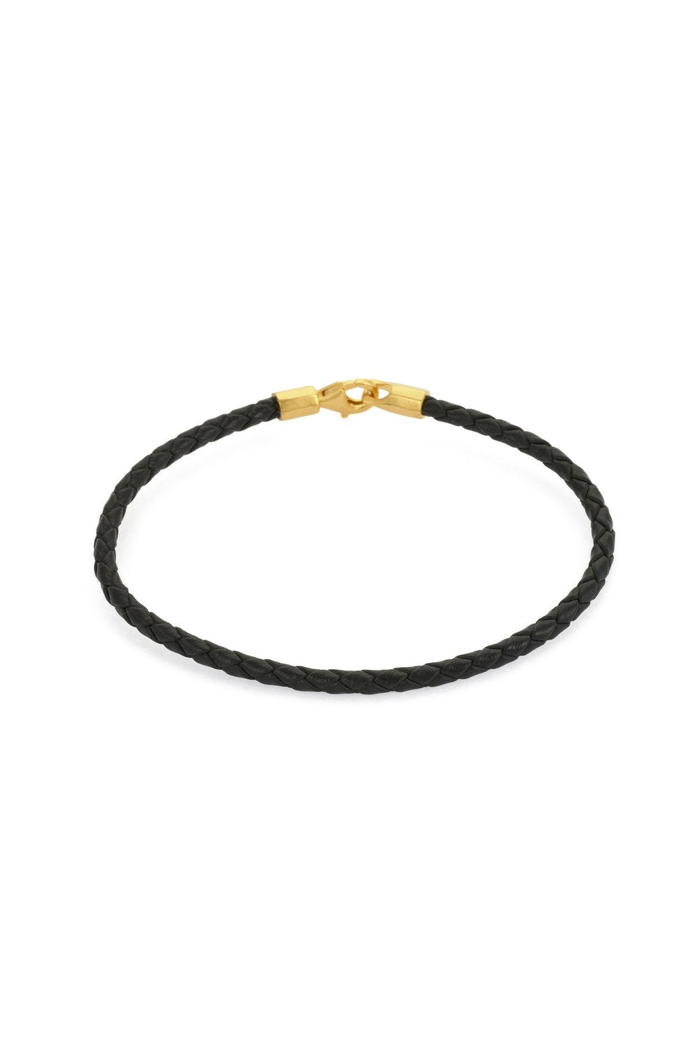 Örgü Deri Bileklik, Gold - 1