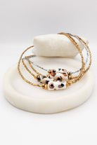 Murano Cam Leopar Desenli Hematit Kolye - 1