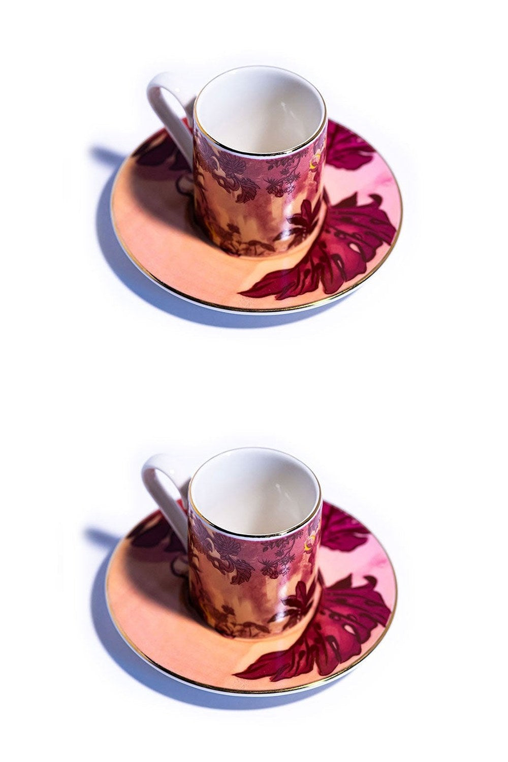 Signature Burgundy Kahve Fincanı (2'li Set) - 4