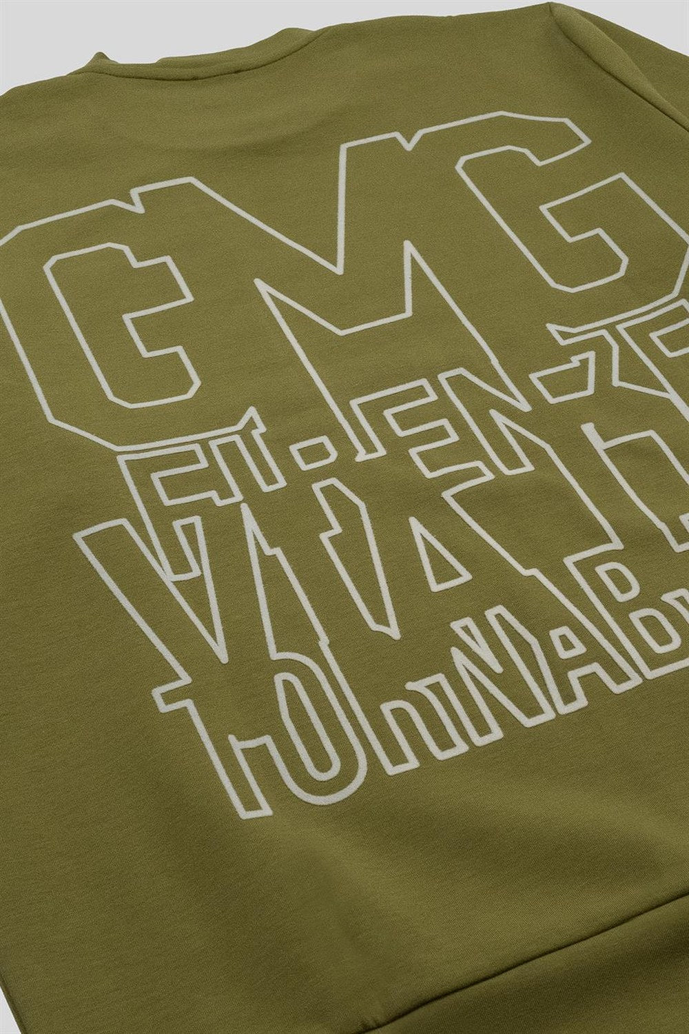 Bisiklet Yaka Sırtı Flok Göğsü Yıldız Baskılı Erkek Sweatshirt - 1
