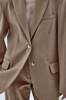 Boxy Yün Blazer Açık Kahverengi - 5