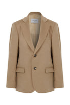 Boxy Yün Blazer Açık Kahverengi - 6