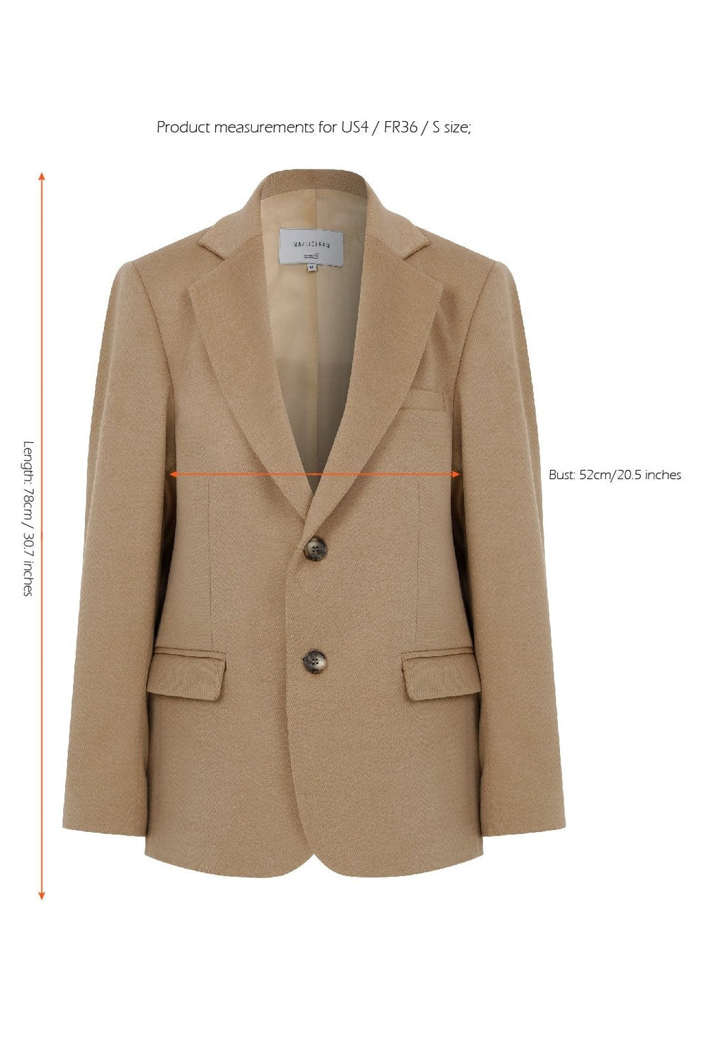 Boxy Yün Blazer Açık Kahverengi - 8