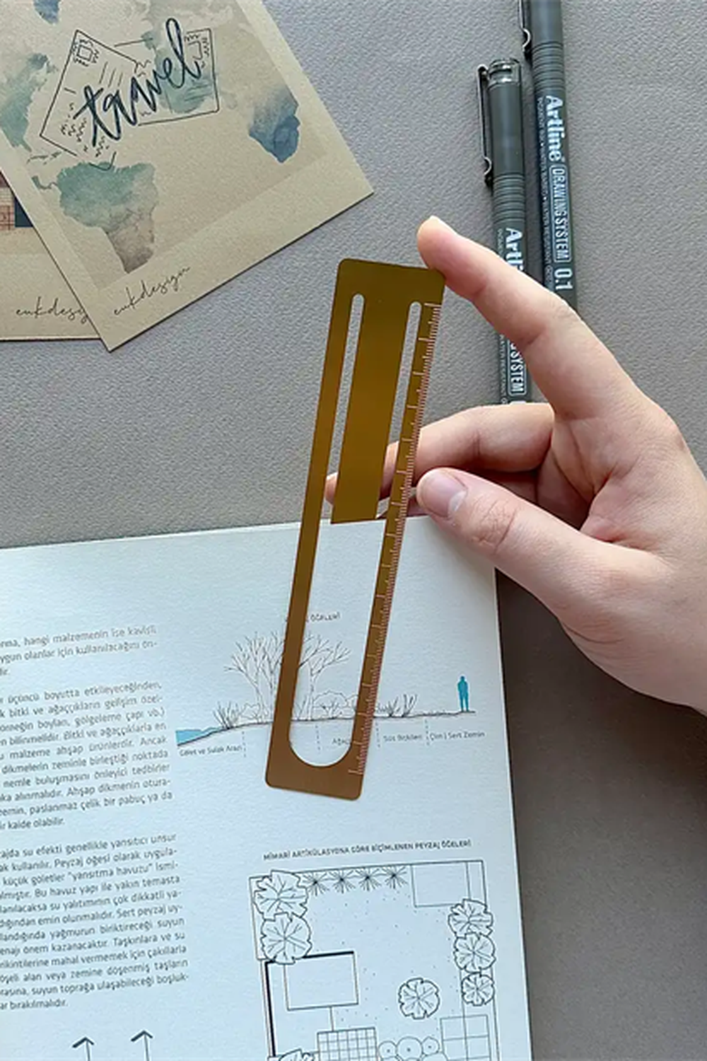 Pirinç Kitap Ayracı Cetvel - 1