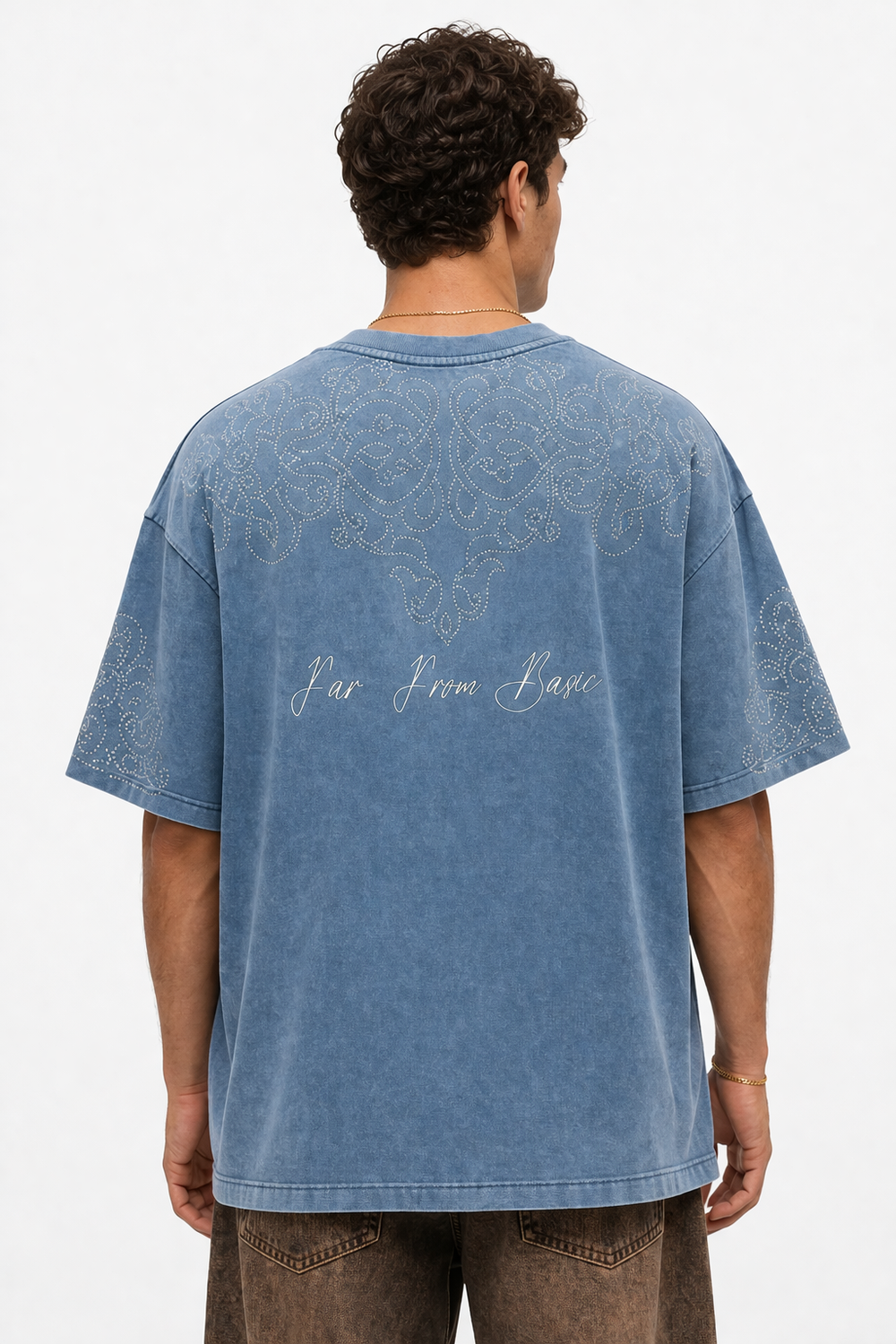 Erkek Far From Basic Yıkamalı Oversize T-Shirt Bebe Mavi - 0