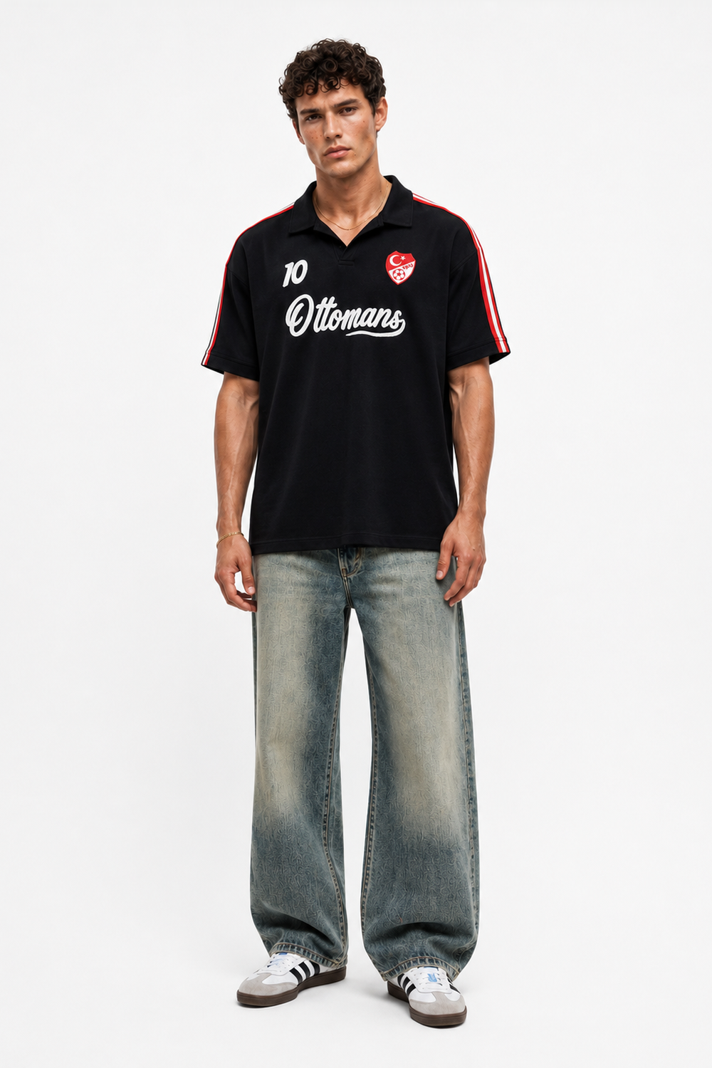Erkek Türkiye Retro Forma T-Shirt Siyah - 2