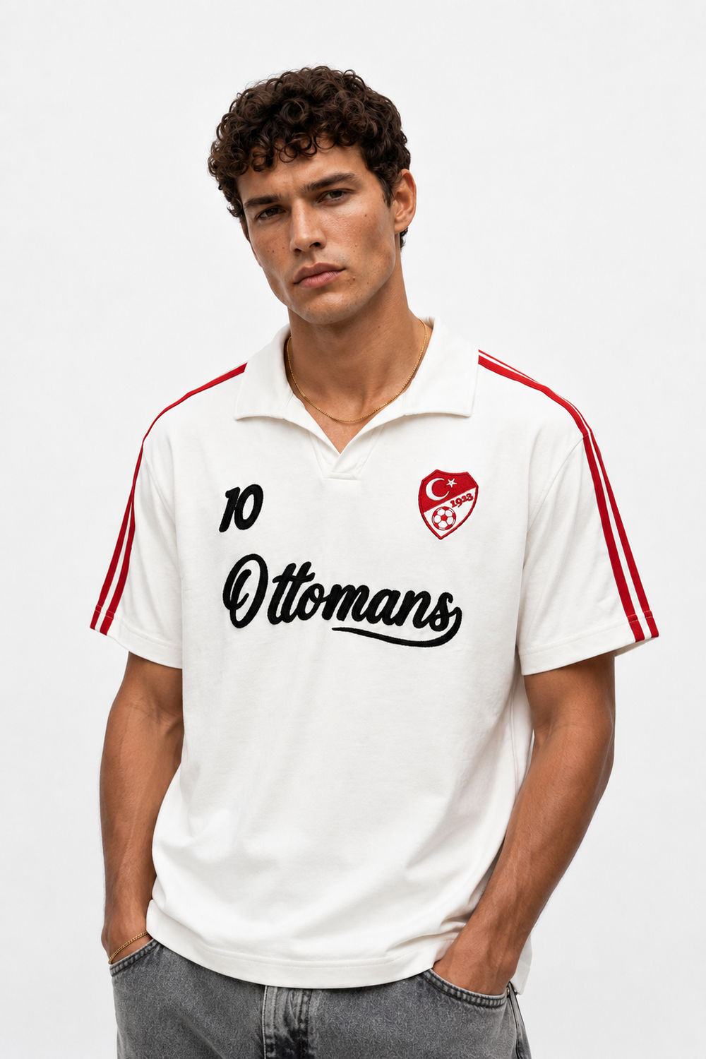 Erkek Türkiye Retro Forma T-Shirt Ekru - 0