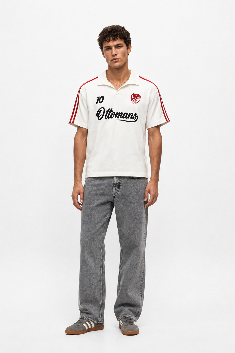 Erkek Türkiye Retro Forma T-Shirt Ekru - 1