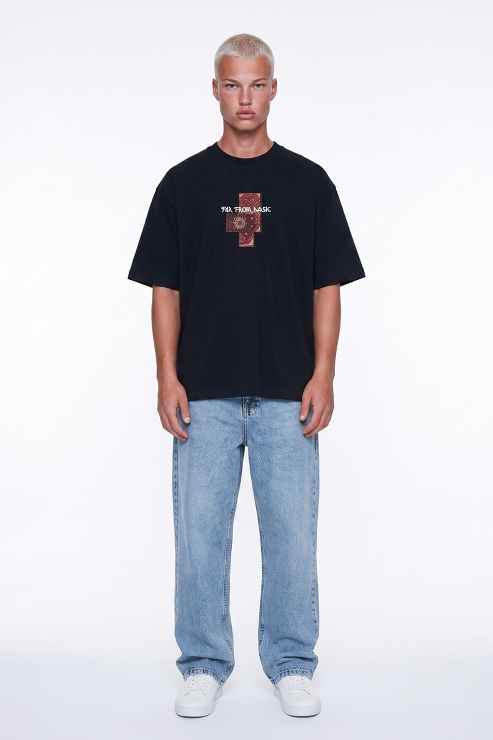 Erkek Ffb Patch Oversize T-Shirt Siyah - 1