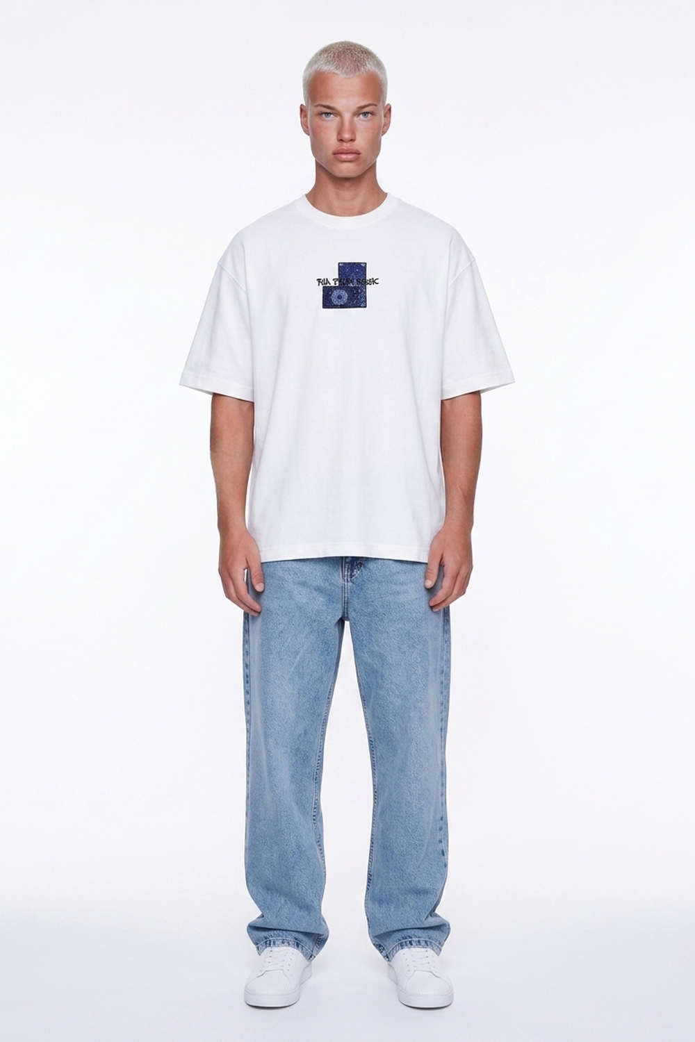 Erkek Ffb Patch Oversize T-Shirt Ekru - 1