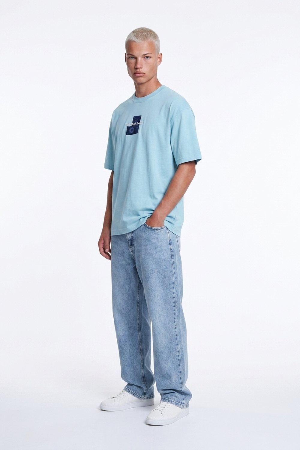 Erkek Ffb Patch Oversize T-Shirt Bebe Mavi - 2