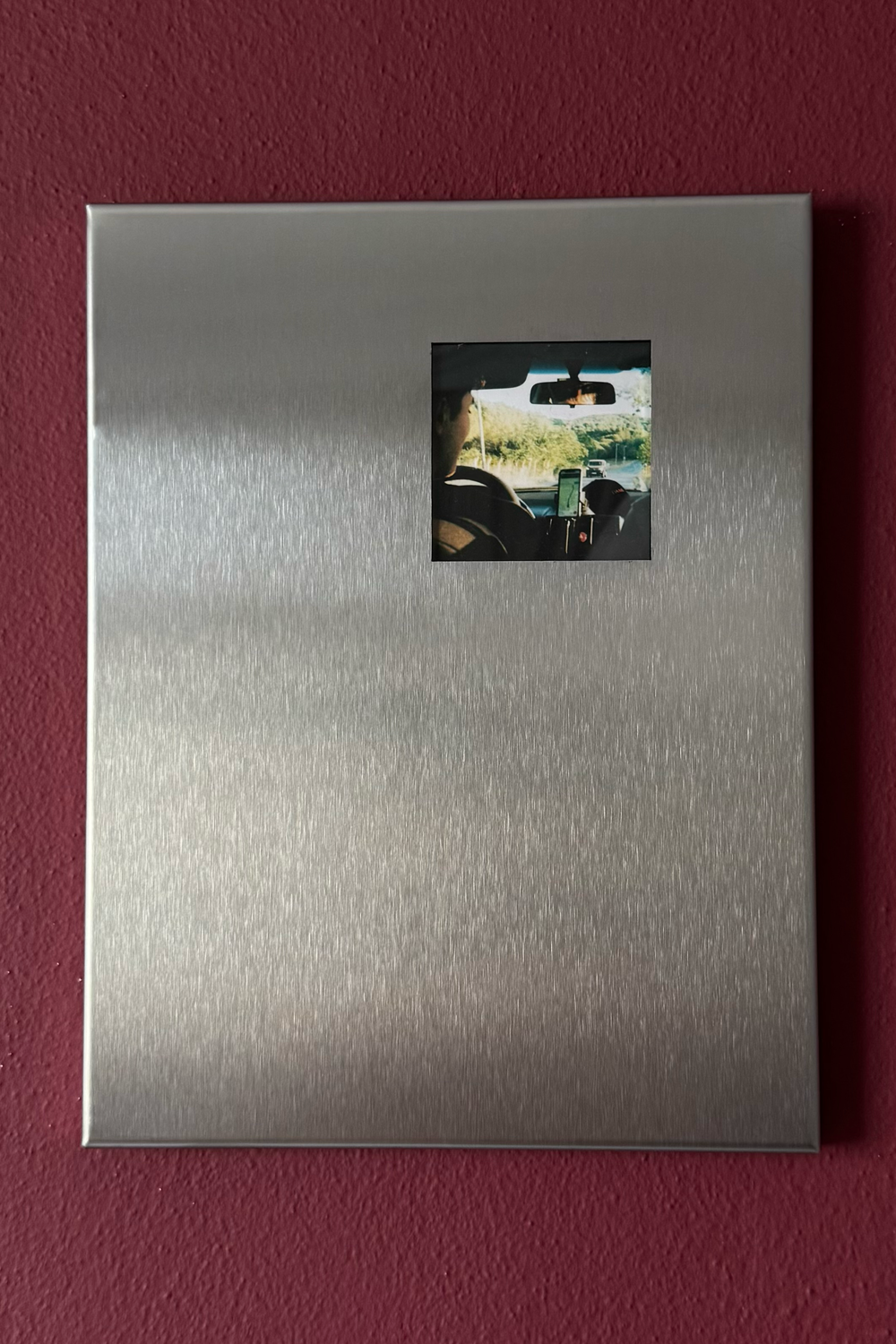 Fırçalanmış Çelik Dikdörtgen Fotoğraf Paneli, Üst Açıklıklı - 23x30 Cm - 3