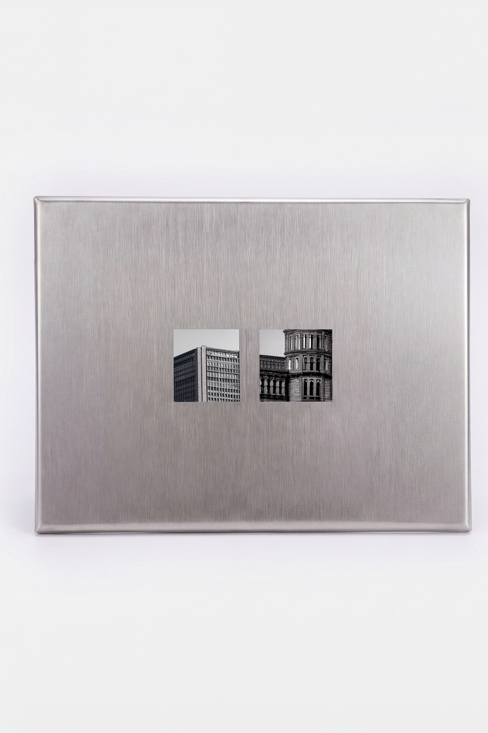 Fırçalanmış Çelik Dikdörtgen Fotoğraf Paneli, Çift Açıklıklı - 23x30 Cm - 5