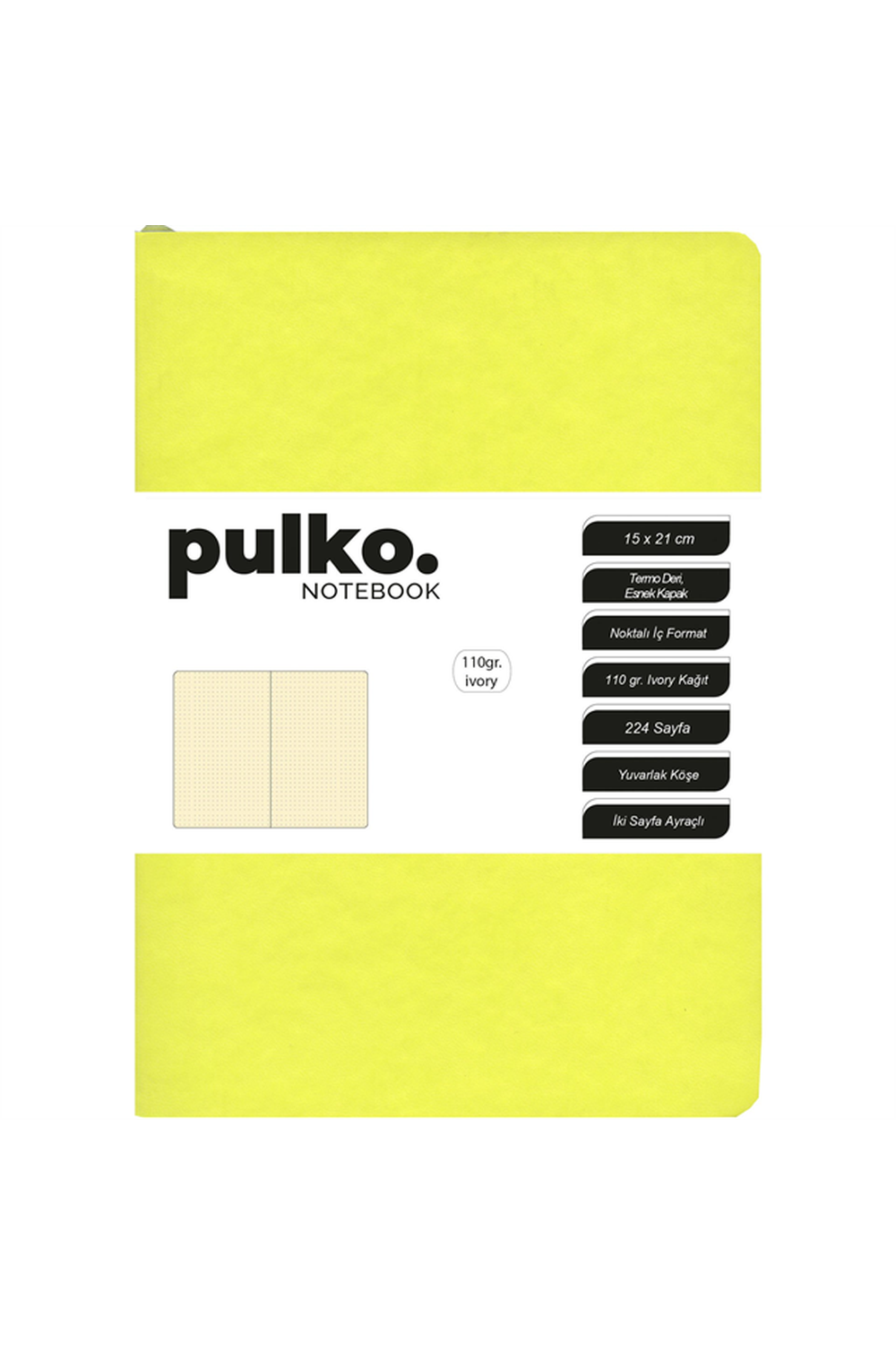 Notebook Not Defteri, A5, Termo Deri, 224 Sayfa, Noktalı, Vanilya - 0