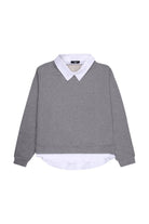 Gömlek Katmanlı Sweatshirt, Gri - 3