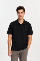 Kısa Kollu Polo T-Shirt, Siyah - 0