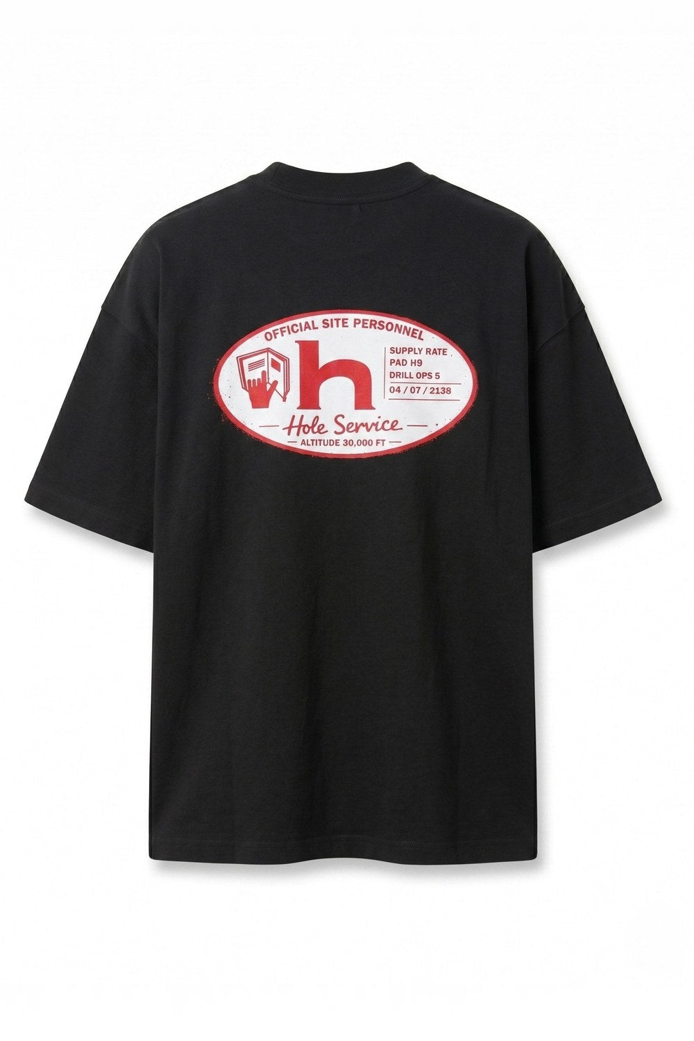 Hole Service Personnel Baskılı Oversize T-Shirt - 3
