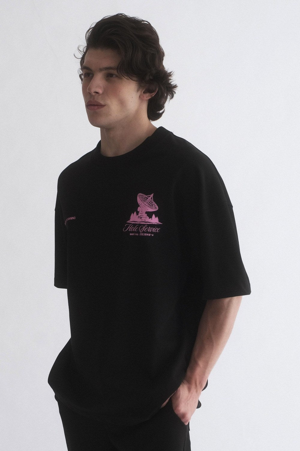 Hole Service Satellite Baskılı Oversize T-Shirt - 3