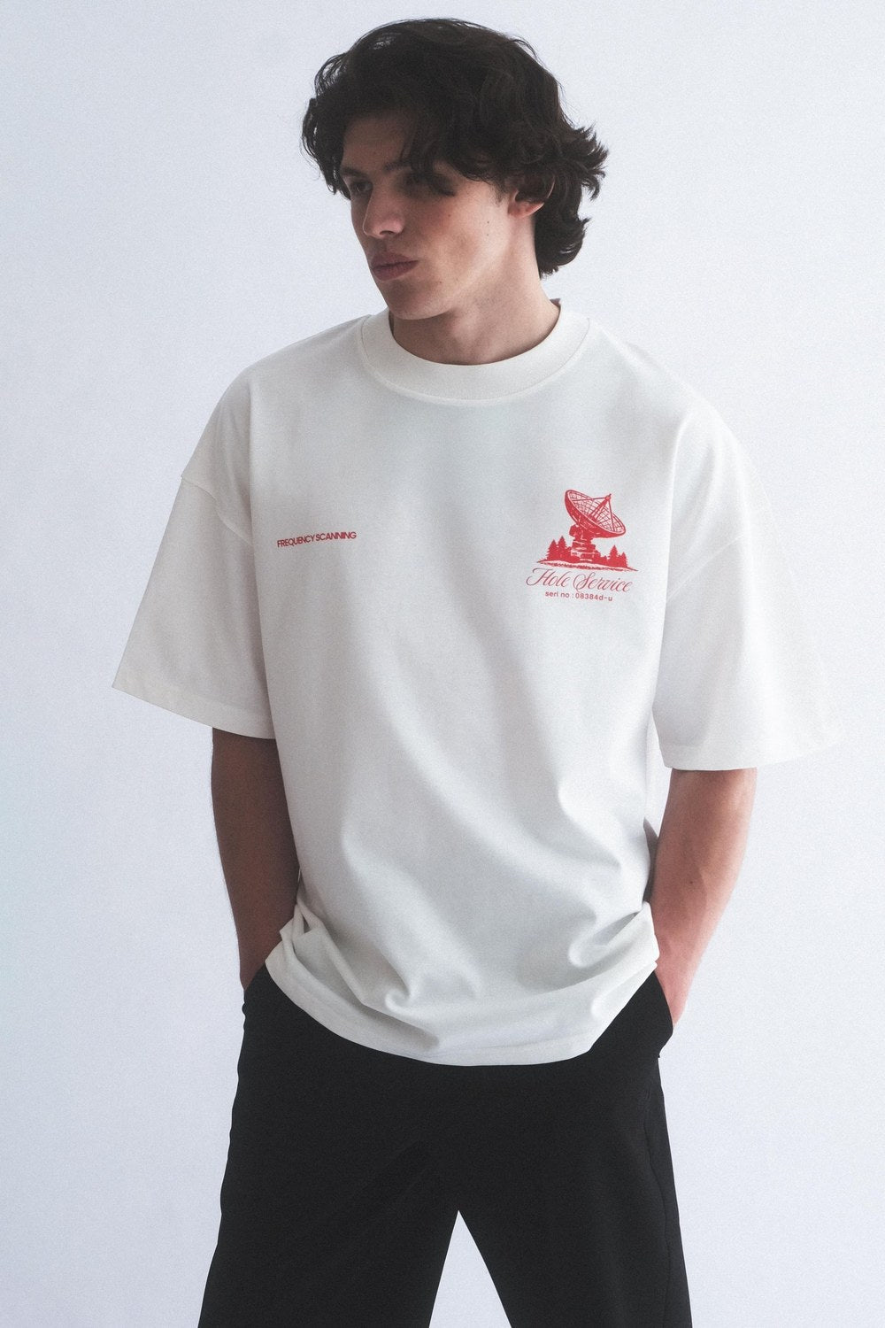 Hole Service Satellite Baskılı Oversize T-Shirt - 4