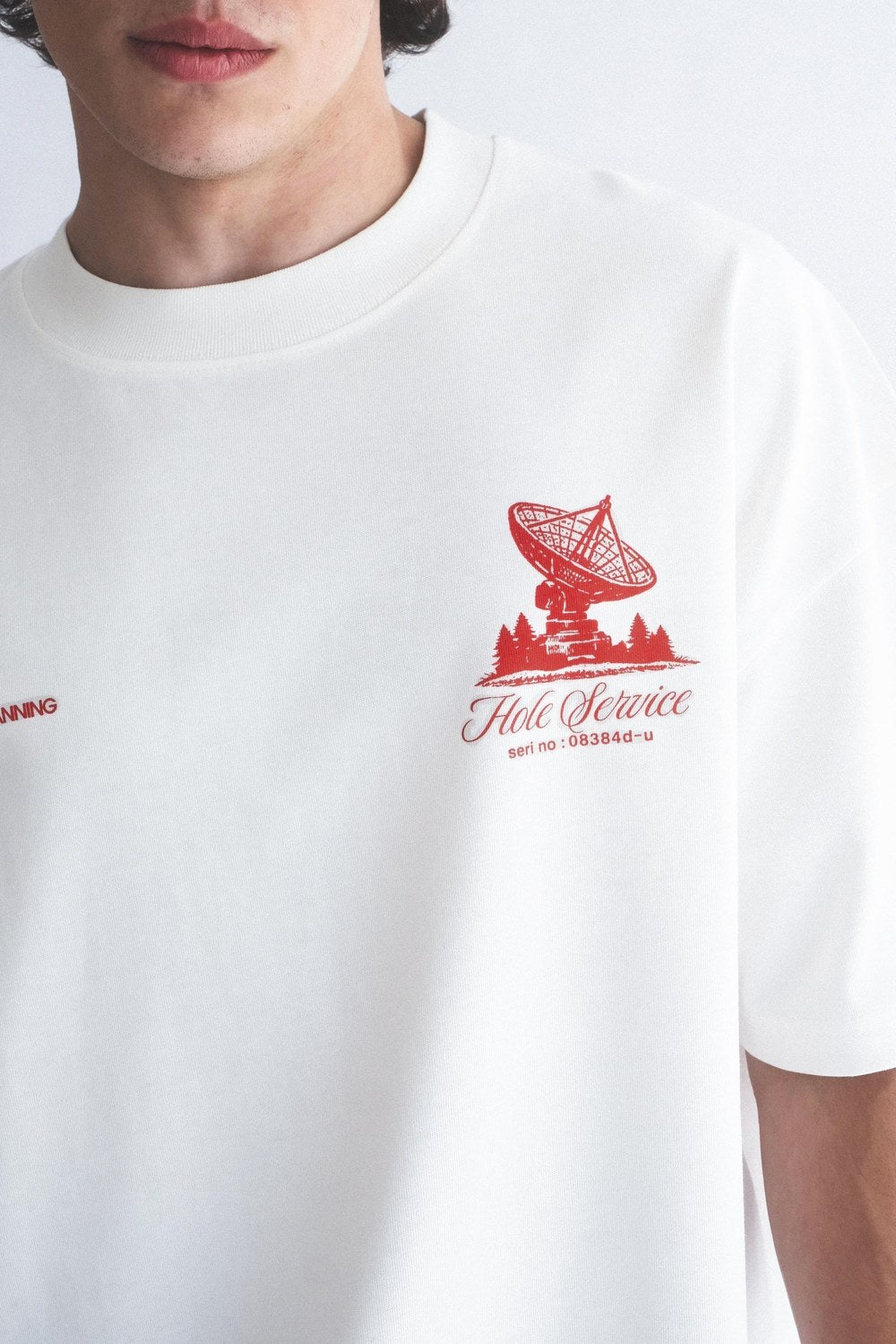 Hole Service Satellite Baskılı Oversize T-Shirt - 8