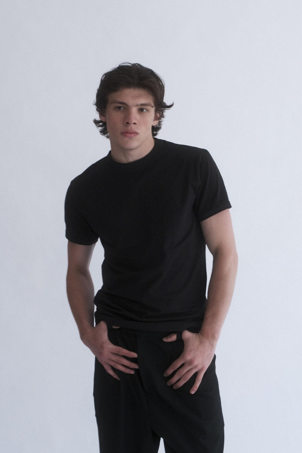 Slim Fit Siyah Basic T-Shirt - 0