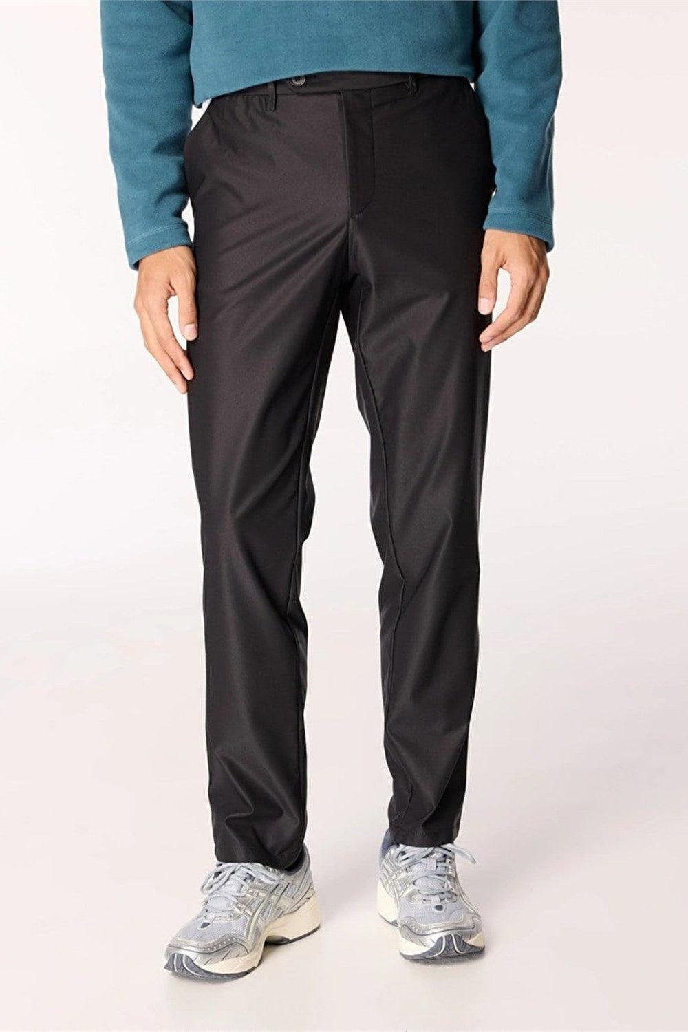 Chino Erkek Pantolon, Siyah - Lastikli Bel - 0