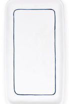 Pure Seramik Banyo Tepsisi, Beyaz-Mavi - 27x15 Cm - 1