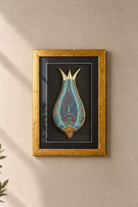 El Yapımı Lale Desenli Seramik Duvar Tablosu, Mavi - 38x26 Cm - 1