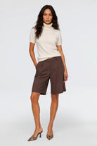 Vera Tencel Bermuda Şort, Kahverengi - 3
