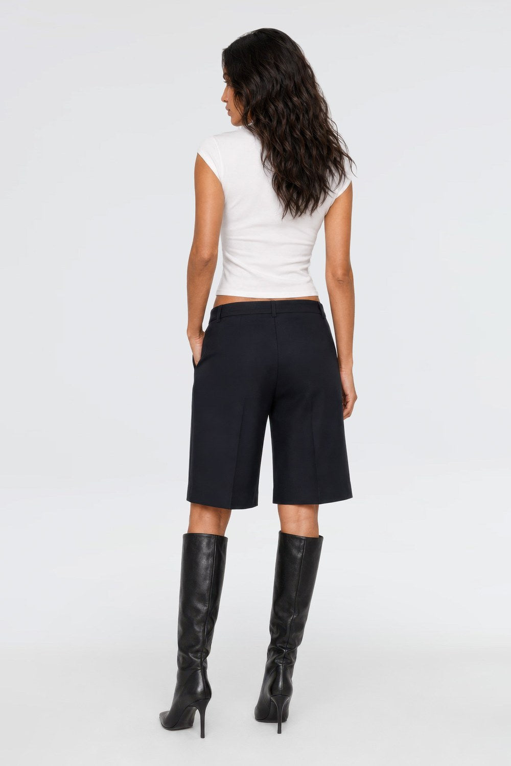 Vera Tencel Bermuda Şort, Siyah - 2