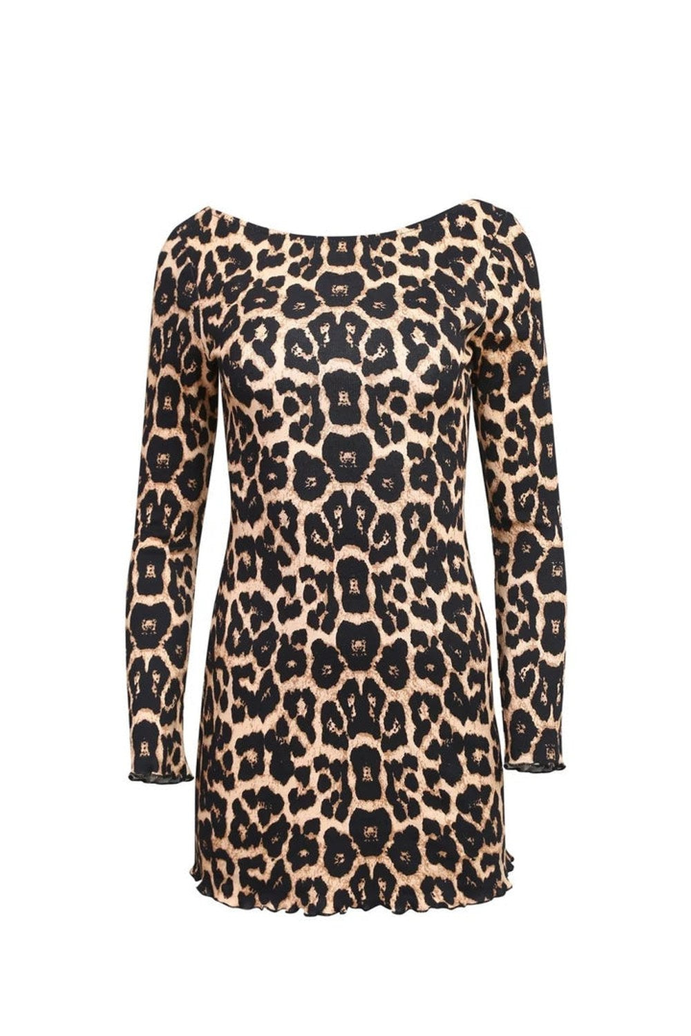 Almeida Leopar Desenli Mini Elbise - 0