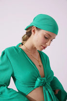 Kruvaze Crop Bolero - Yeşil - 2