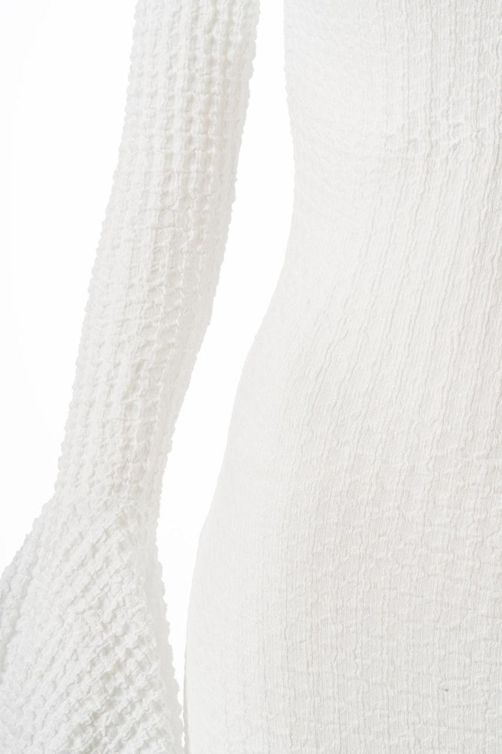 Fleur Sırtı Açık Gofreli Mini Elbise - 6