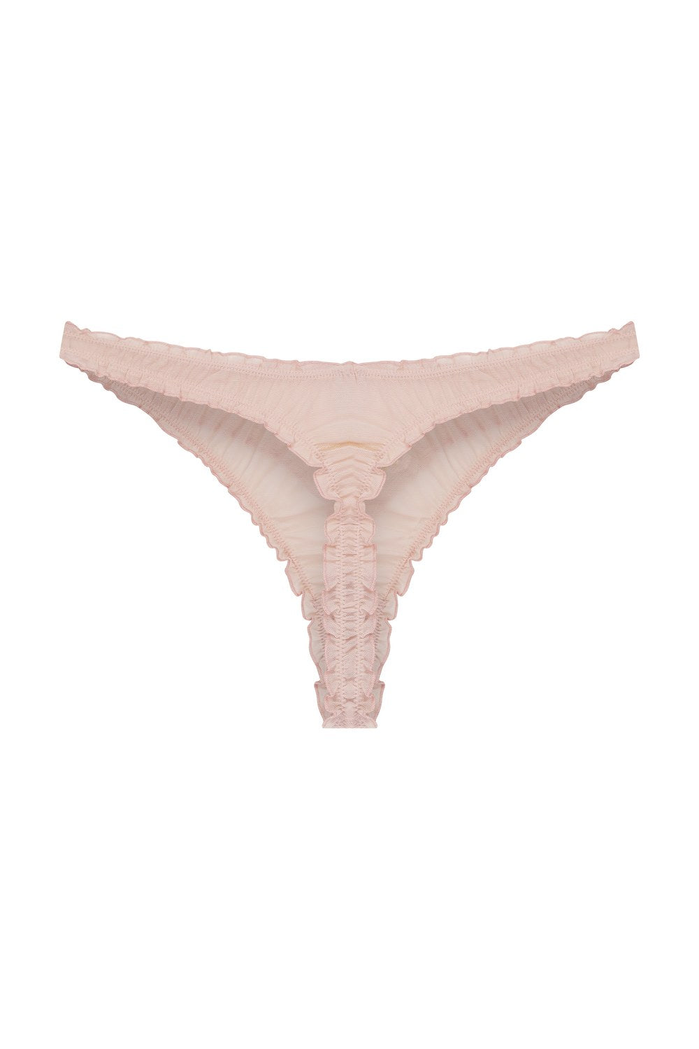 Sexual Sense İşlemeli Tül String Külot, Pudra Pembe - 2