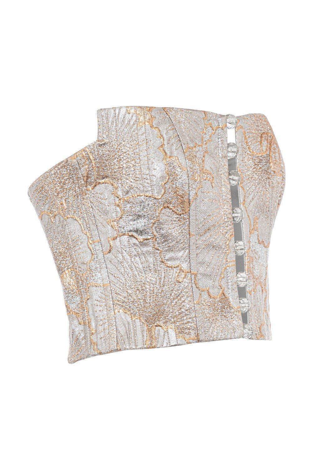 Angless Patterned Strapless Corset Grey - 2